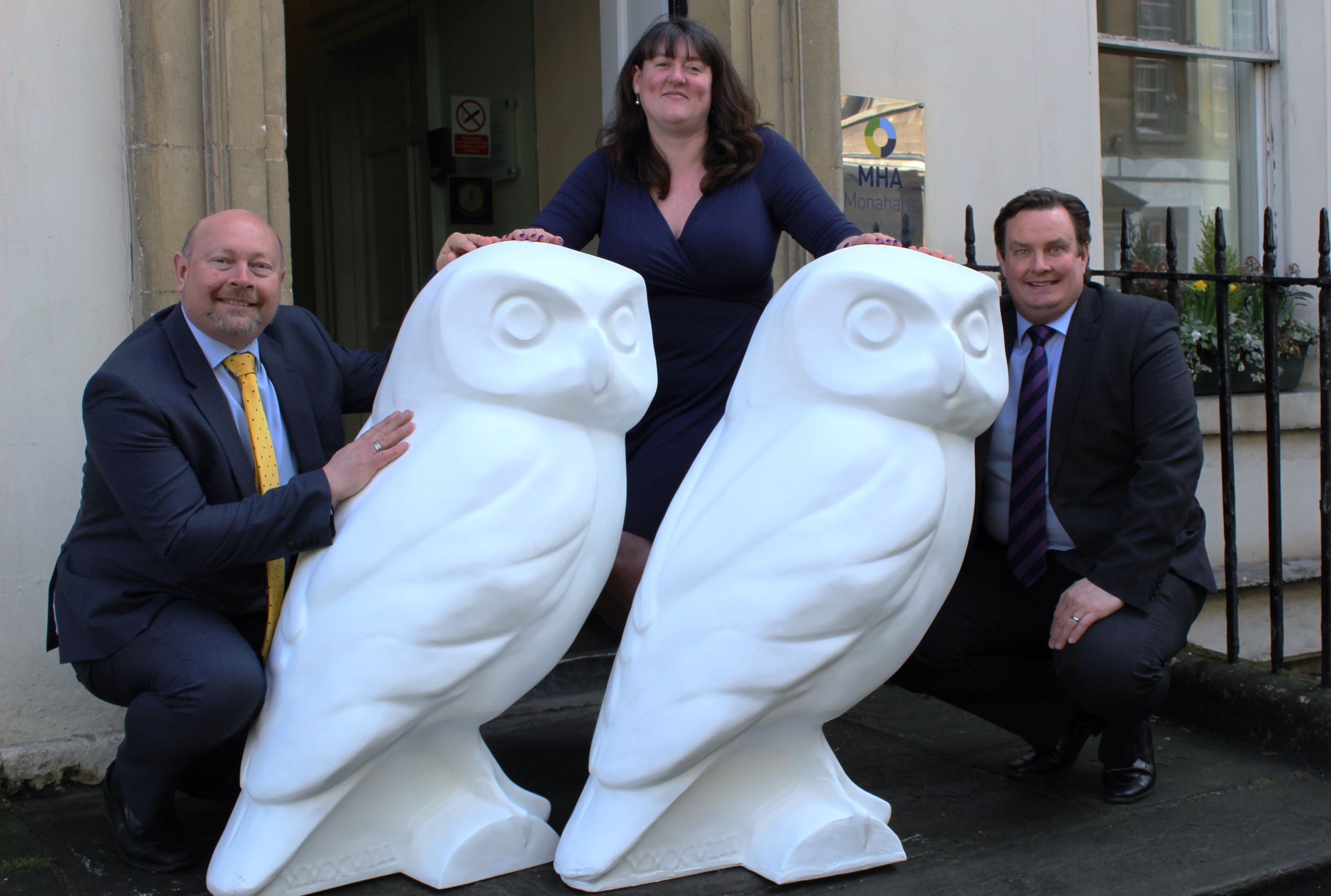 Owls land at MHA Monahans’ Bath office to mark its sponsorship of public sculpture trail