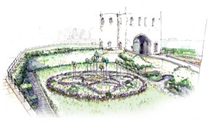 Grant Associates inspired by coronation gown for its ‘Queen’s Garden’ design at Tower of London